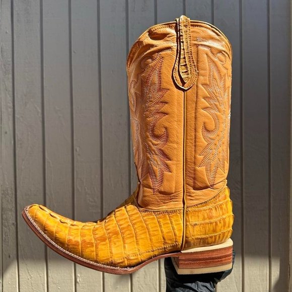 #54 Imitation Cocodrile tail Western Boot Color sand